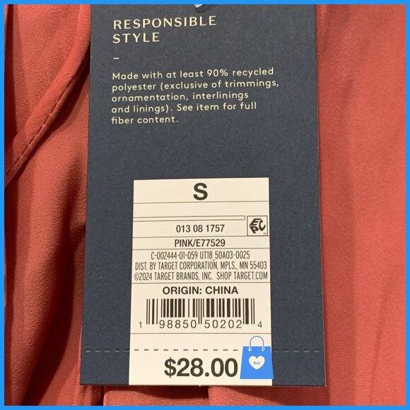 Small - Womens Tie-Front Flutter Short Sleeve Mini A-Line Dress - Pink - Picture 3 of 6